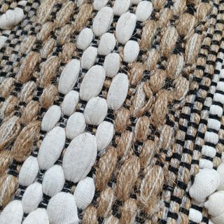 Alfombra yute algodón beige blanco