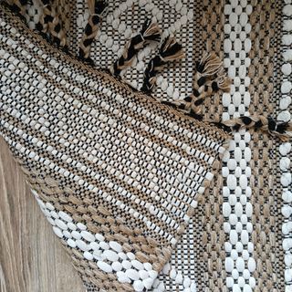 Alfombra yute algodón beige blanco
