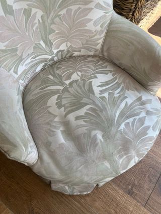 Butaca tela beige y verde