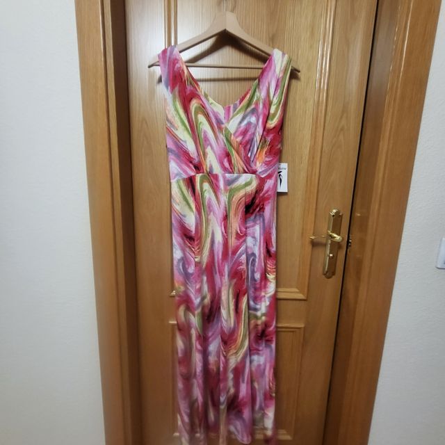Vestido midi estampado multicolor