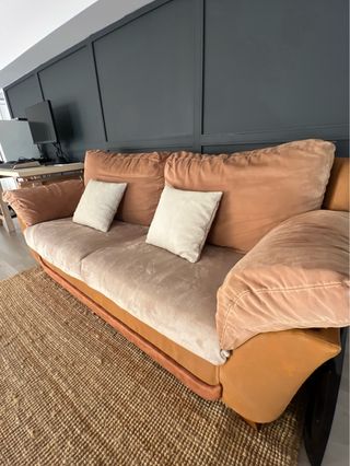 Sofá 2 plazas marrón