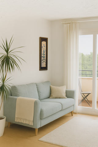 Cuadro flores azules - 26x56cm