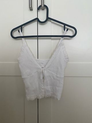 Top blanco Pull&Bear - Tirantes encaje