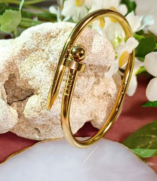 Brazalete dorado tornillo | Acero inoxidable