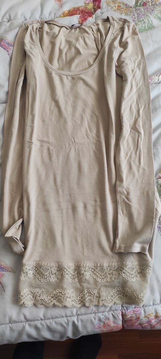 Maglia Tezenis beige lunga pizzo