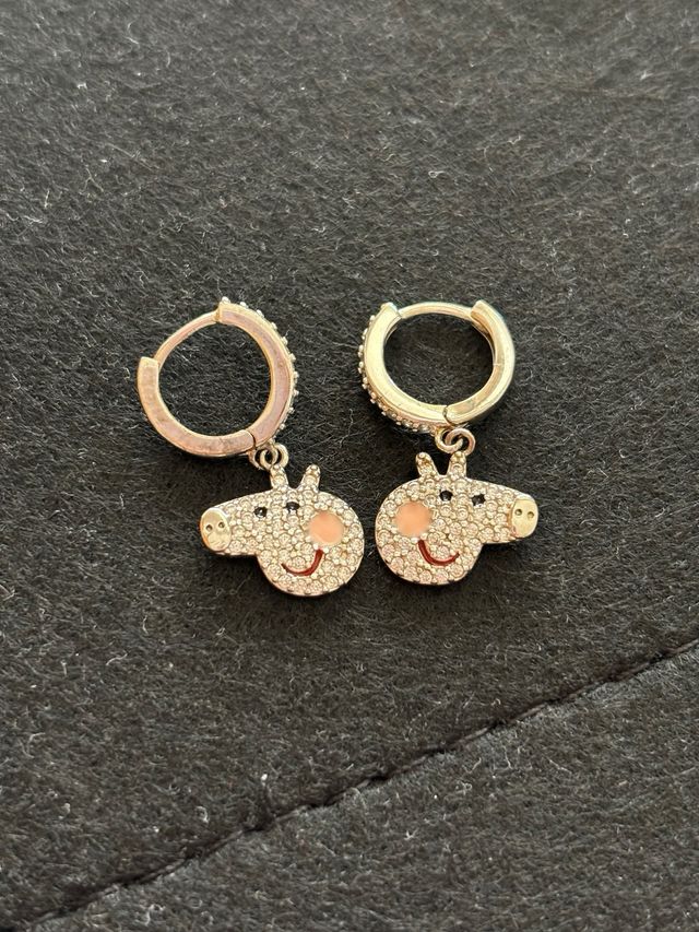 Pendientes Peppa Pig Plateados