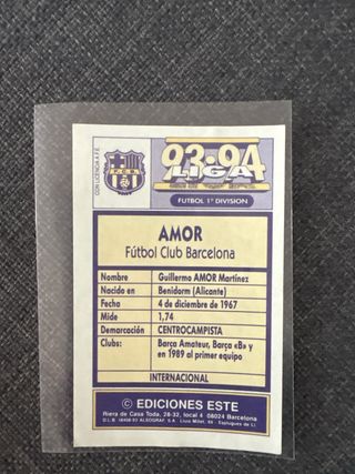 Cromo Amor FC Barcelona 93-94