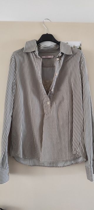 Camicia RED VALENTINO beige/marrone a righe