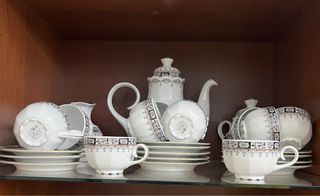 Juego de café porcelana blanco
