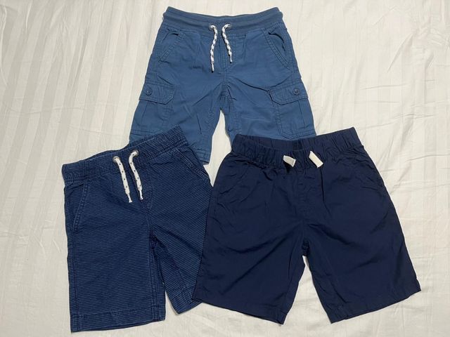 3 Pantalones cortos  niño 5-6 años azules