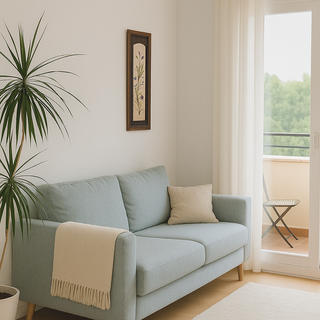 Cuadro flores azules 2 - 26x56cm