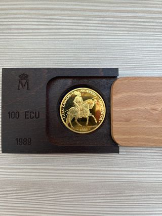 Moneda Oro 100 ECU Carlos V - 1989