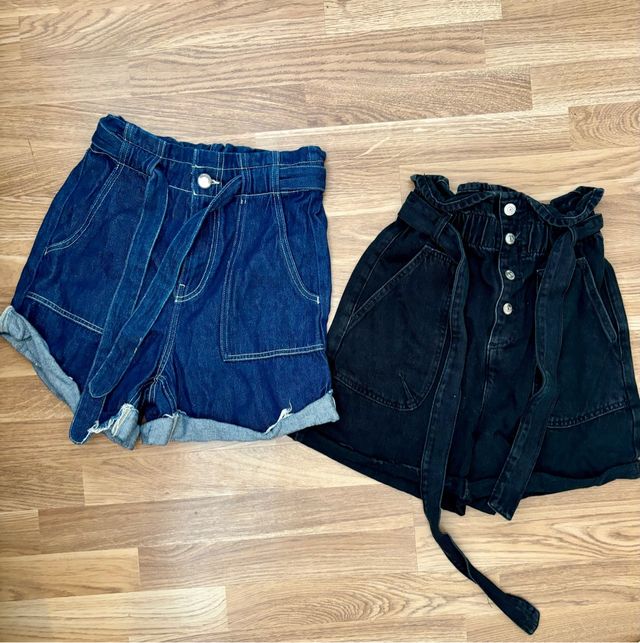 2 shorts vaqueros | azul y negro