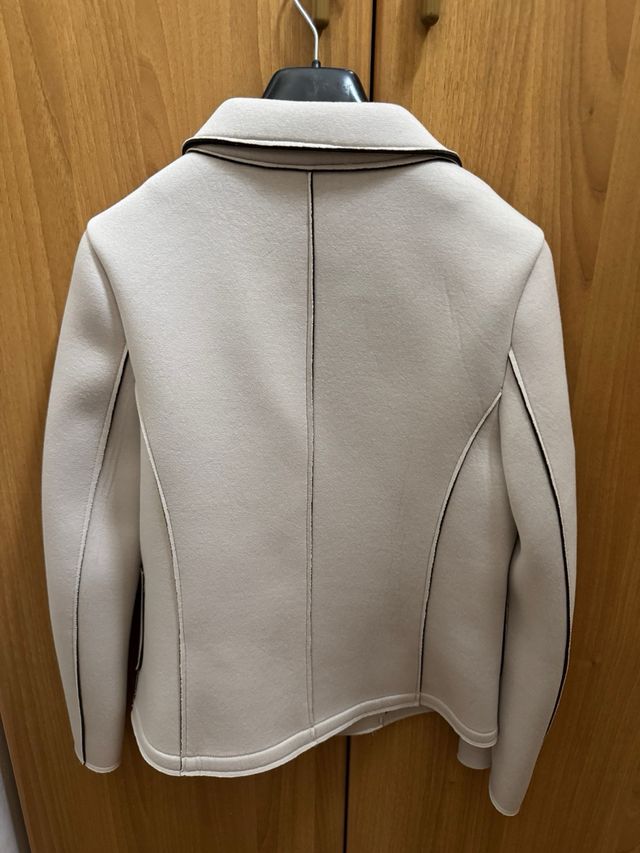 Blazer tipo Neoprene panna/marrone