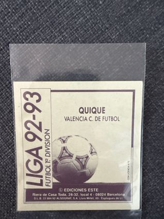 Cromo Quique Sánchez Flores - Liga 92-93