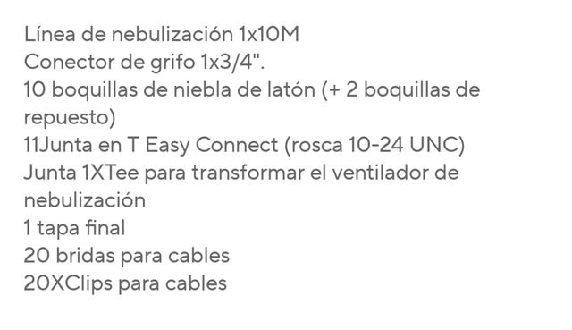 Kit Nebulizador Jardín -NUEVO- Enfriamiento Agua