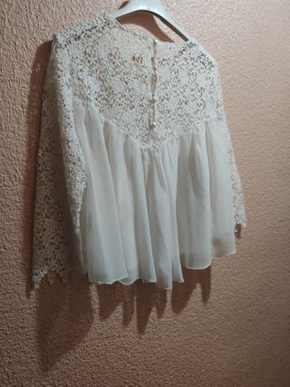 Blusa blanca encaje talla S