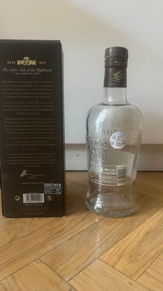 Bottiglia vuota di whisky Tomatin Legacy