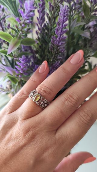 Anillo plata citrino - Joya elegante