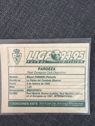 Cromo Pardeza - Liga 94/95