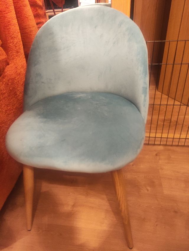 Silla terciopelo azul