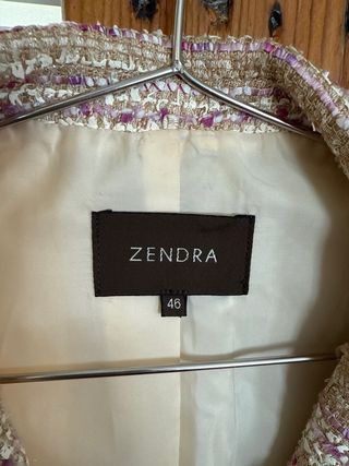 Chaqueta ZENDRA tweed rosa beige XL