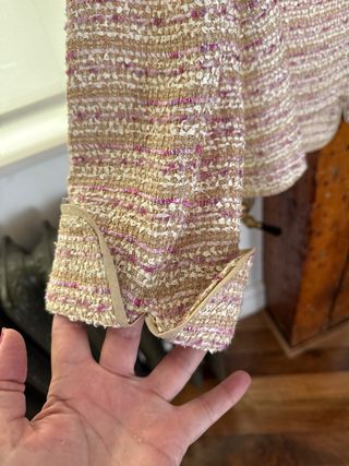 Chaqueta ZENDRA tweed rosa beige XL