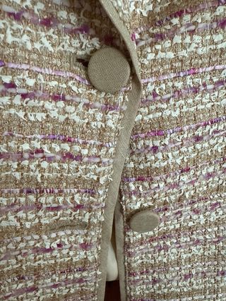 Chaqueta ZENDRA tweed rosa beige XL