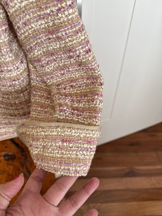 Chaqueta ZENDRA tweed rosa beige XL