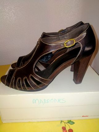 Sandalias tacón Marrones 41