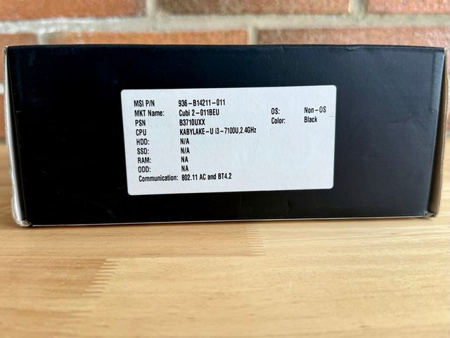 MSI Cubi 2 Mini PC - i3/8GB/240GB SSD