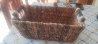 Bandeja mimbre rectangular