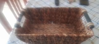 Bandeja mimbre rectangular