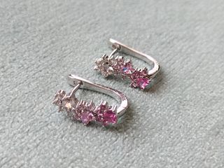 Pendientes huellas gato plata de ley