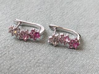 Pendientes huellas gato plata de ley
