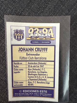 Cromo Johan Cruyff 93-94