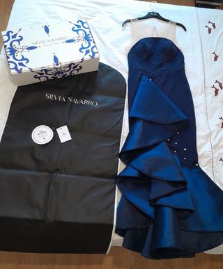 Vestido azul Silvia Navarro talla 38