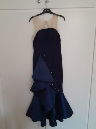 Vestido azul Silvia Navarro talla 38