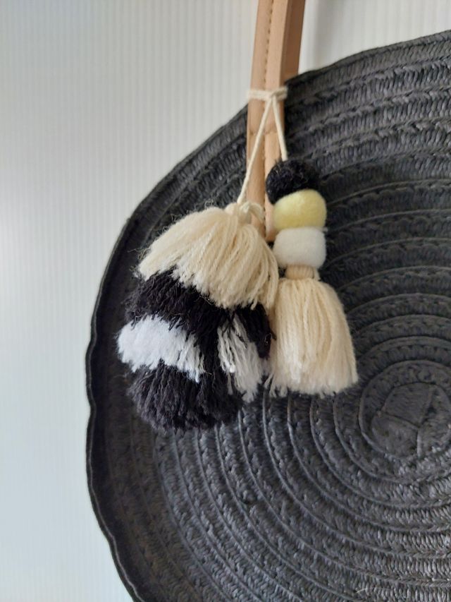 Bolsa de playa redonda negra