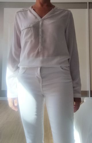 Blusa blanca seda