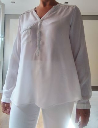 Blusa blanca seda