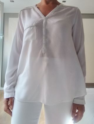Blusa blanca seda