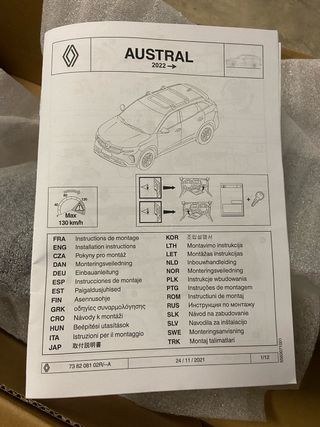 Baca.Barras de techo de aluminio quickfix.Austral