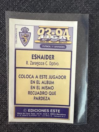 Cromo Esnaider R. Zaragoza 93-94