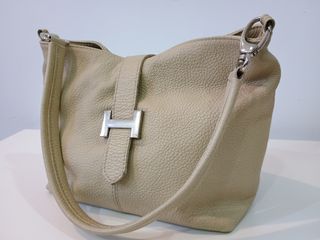 Bolso Vera Pelle beige y rosa bandolera.oferta!