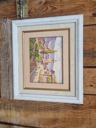 Cuadro paisaje vintage. Alto 36 cm,ancho 42 cm.