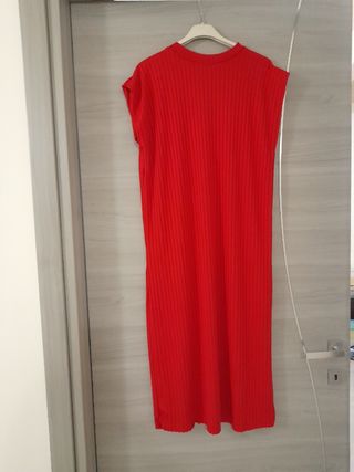 Vestito rosso a coste TG.Unica