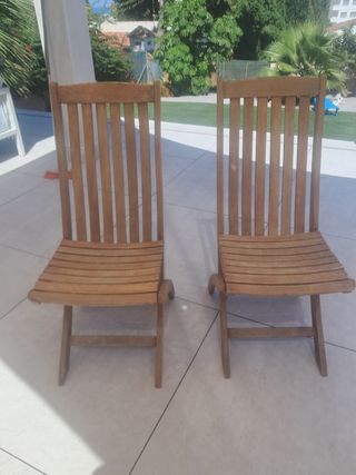 Sillas plegables de madera maciza Cattie