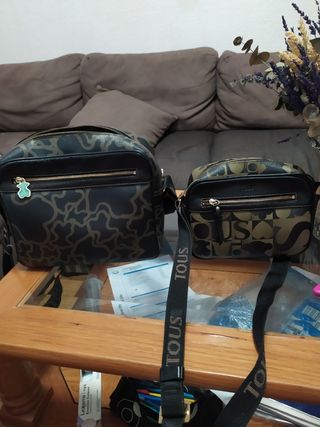 Bolso Tous bandolera - Verde oliva y negro
