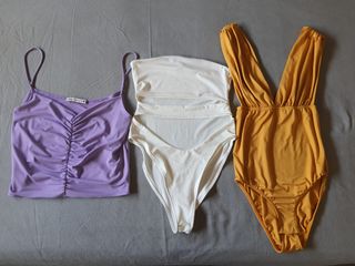3 prendas: top y 2 bodies